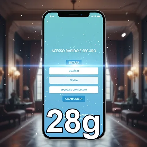Tela de login da 28g com selo de canal oficial